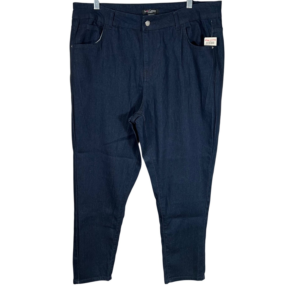 Love Cameron Los Angeles Dark Wash Stretch Denim Jeans Plus Size 18 Indigo New